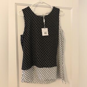 NWT black & white sleeveless top